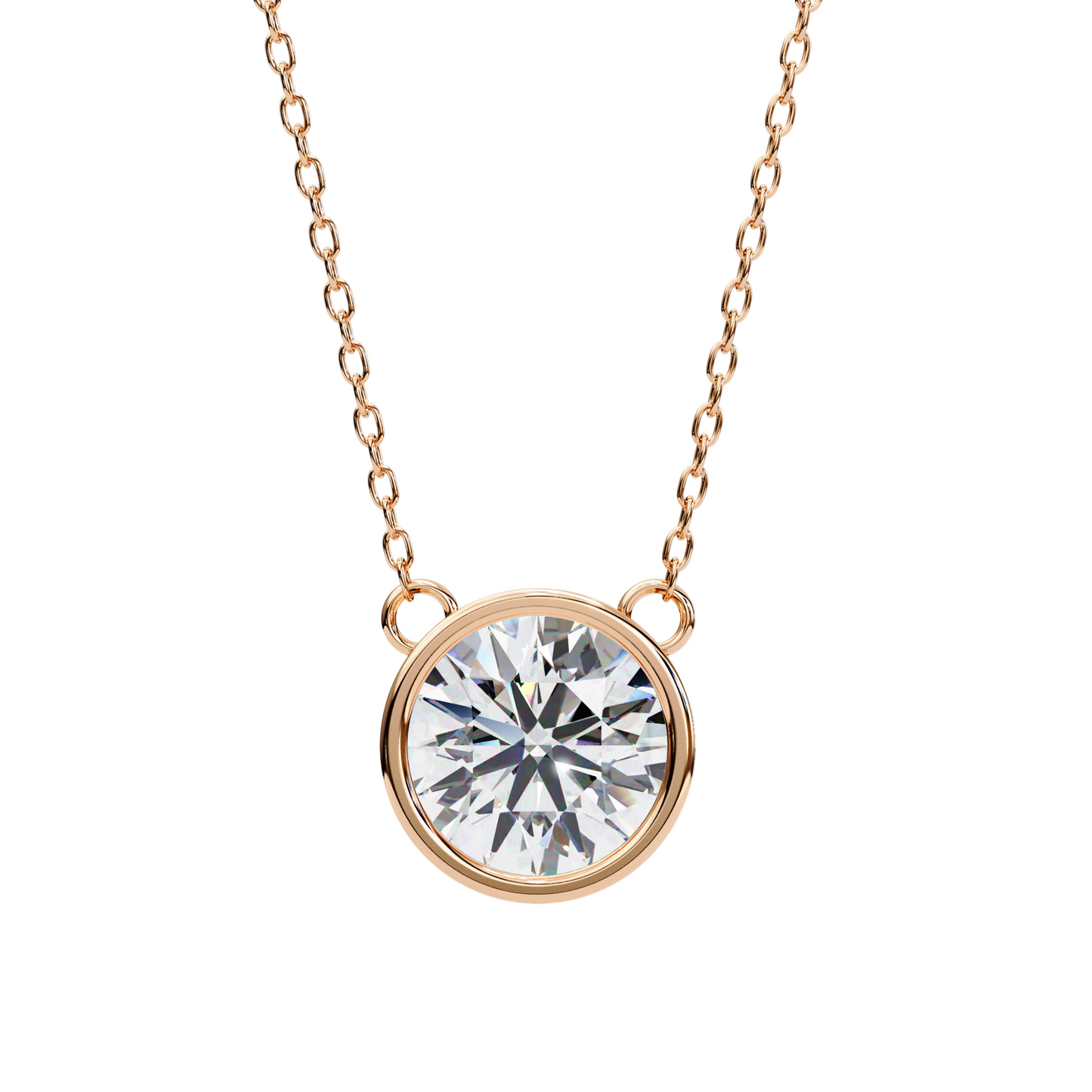 1.75 CT Round Lab Diamond Solitaire Pendant Necklace | IGI Certified VVS-EF | 18K & 14K Gold (Rose, Yellow, White)