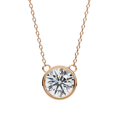 1.75 CT Round Lab Diamond Solitaire Pendant Necklace | IGI Certified VVS-EF | 18K & 14K Gold (Rose, Yellow, White)