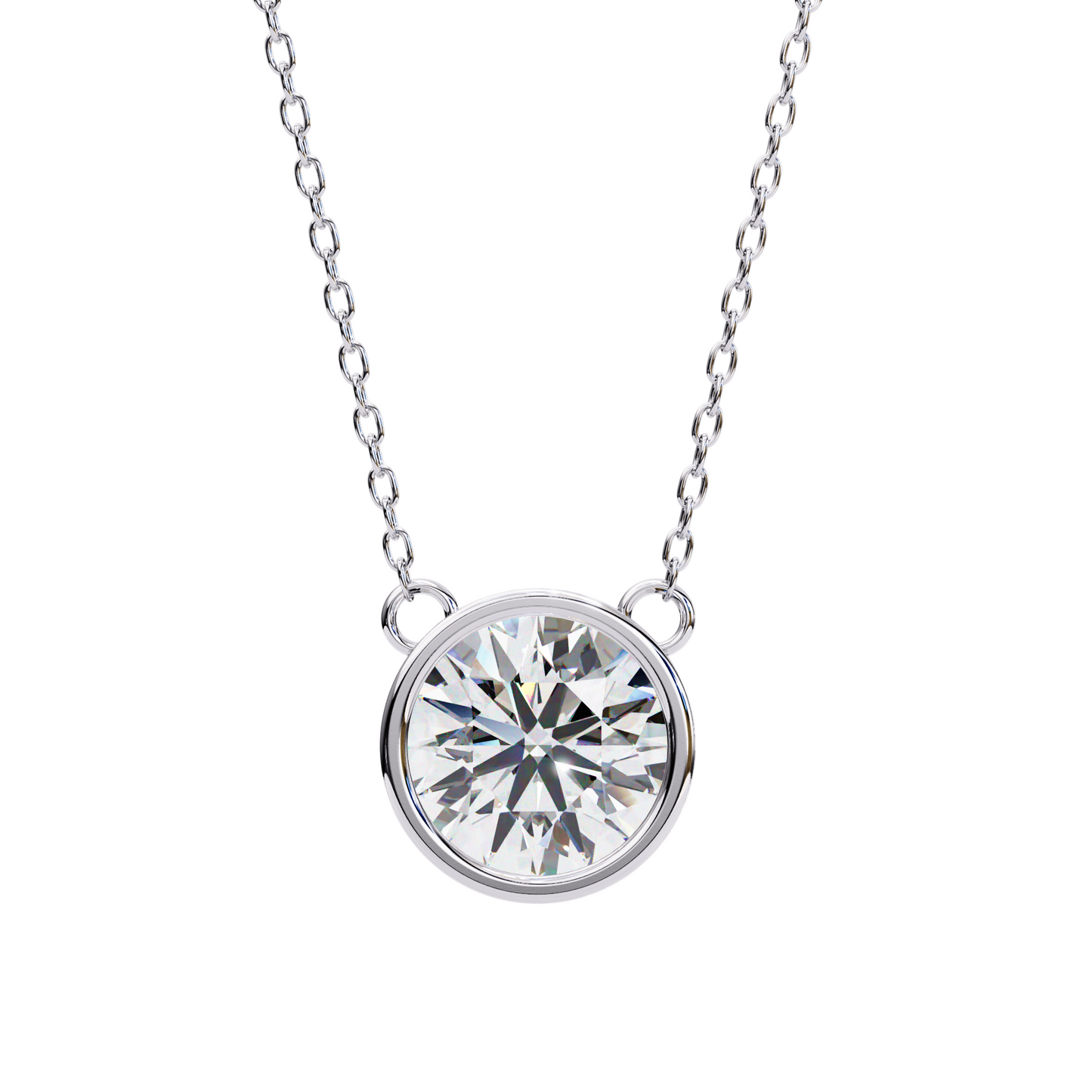 1.75 CT Round Lab Diamond Solitaire Pendant Necklace | IGI Certified VVS-EF | 18K & 14K Gold (Rose, Yellow, White)
