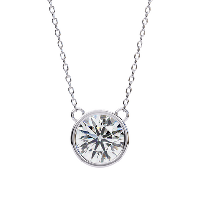 1.75 CT Round Lab Diamond Solitaire Pendant Necklace | IGI Certified VVS-EF | 18K & 14K Gold (Rose, Yellow, White)