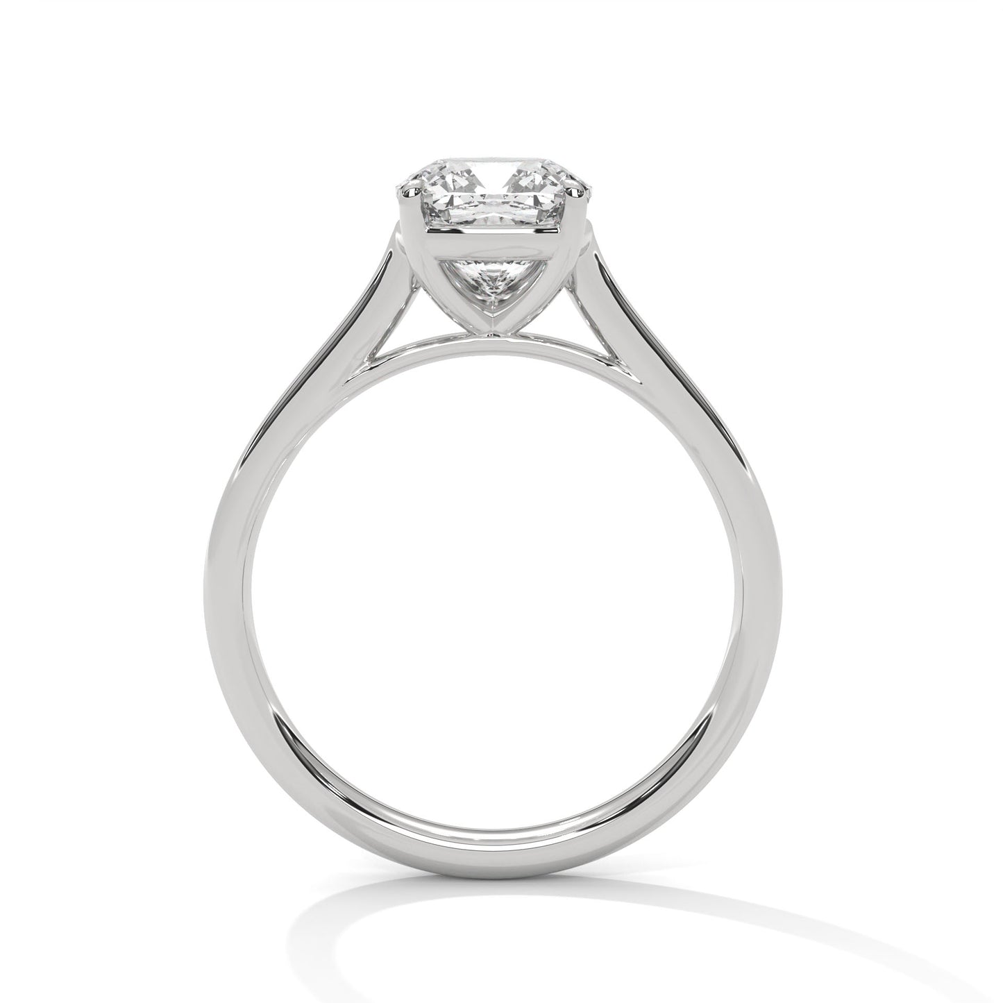 Cushion Cut Lab Diamond Solitaire Engagement Ring | 2ct VVS Clarity | Solid Gold in Yellow, White or Rose | Modern Minimalist Ring