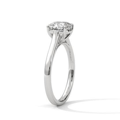 Cushion Cut Lab Diamond Solitaire Engagement Ring | 2ct VVS Clarity | Solid Gold in Yellow, White or Rose | Modern Minimalist Ring