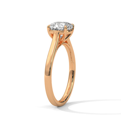 Cushion Cut Lab Diamond Solitaire Engagement Ring | 2ct VVS Clarity | Solid Gold in Yellow, White or Rose | Modern Minimalist Ring