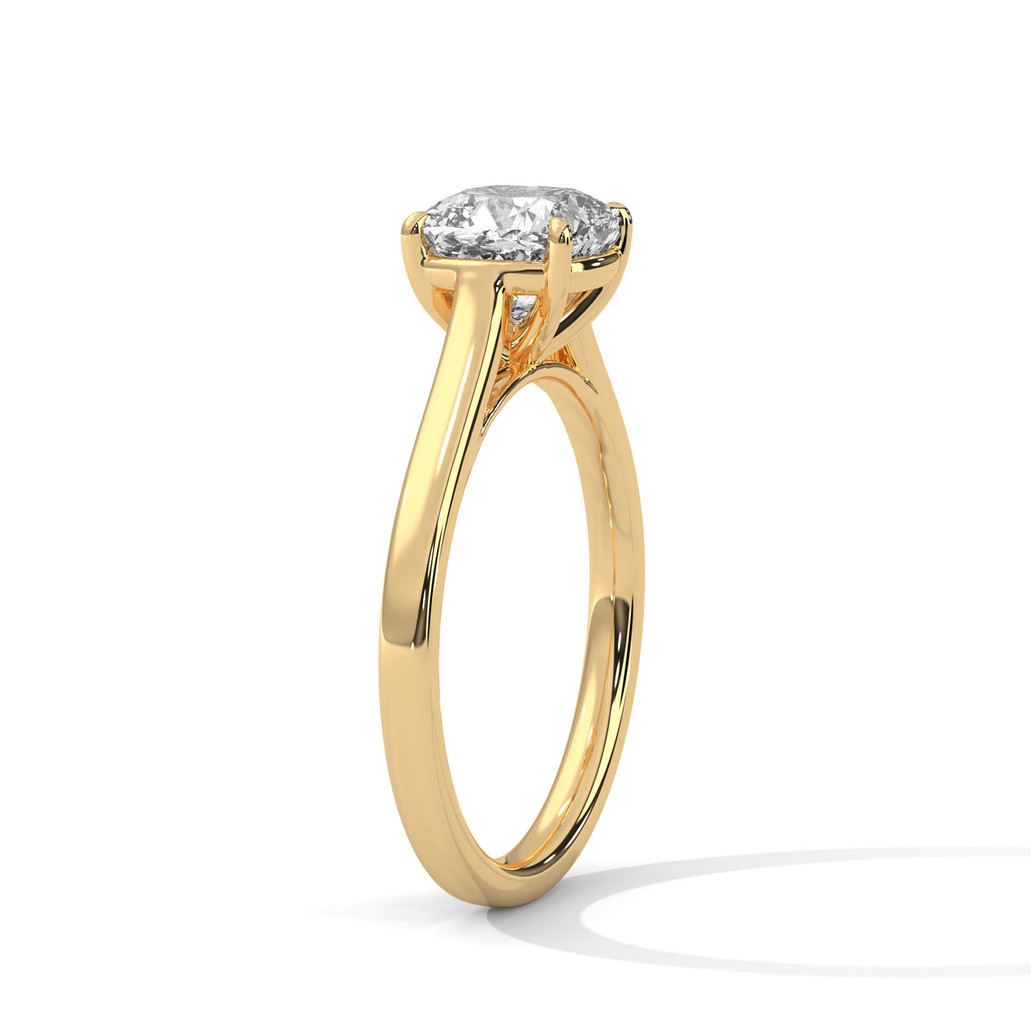 Cushion Cut Lab Diamond Solitaire Engagement Ring | 2ct VVS Clarity | Solid Gold in Yellow, White or Rose | Modern Minimalist Ring