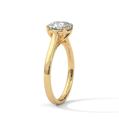 Cushion Cut Lab Diamond Solitaire Engagement Ring | 2ct VVS Clarity | Solid Gold in Yellow, White or Rose | Modern Minimalist Ring