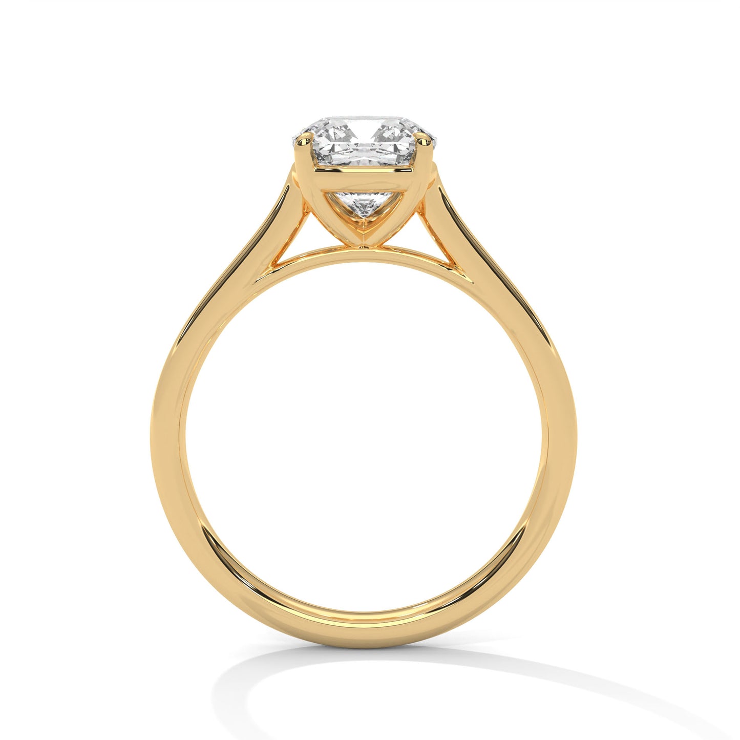 Cushion Cut Lab Diamond Solitaire Engagement Ring | 2ct VVS Clarity | Solid Gold in Yellow, White or Rose | Modern Minimalist Ring