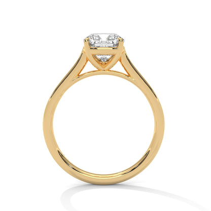 Cushion Cut Lab Diamond Solitaire Engagement Ring | 2ct VVS Clarity | Solid Gold in Yellow, White or Rose | Modern Minimalist Ring