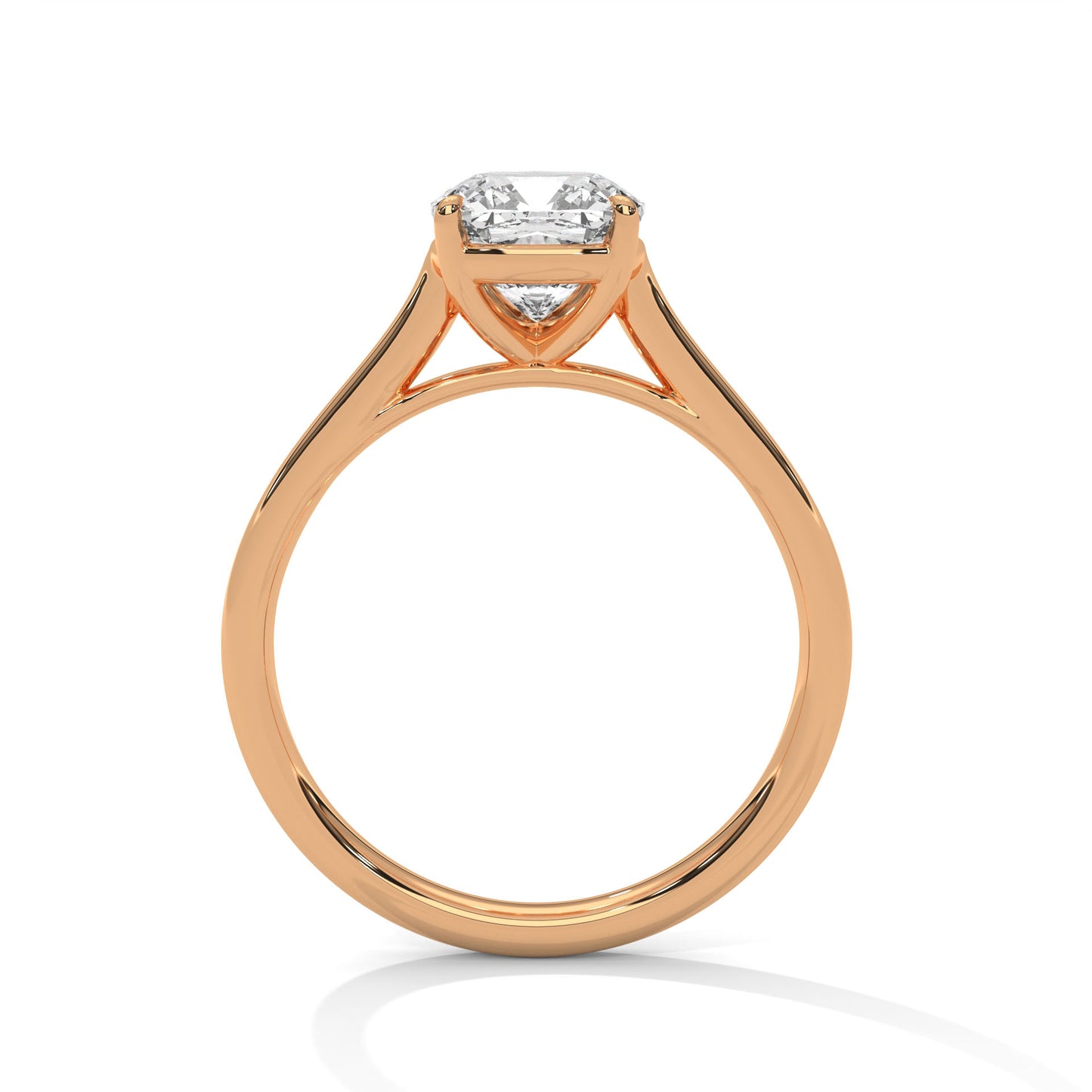 Cushion Cut Lab Diamond Solitaire Engagement Ring | 2ct VVS Clarity | Solid Gold in Yellow, White or Rose | Modern Minimalist Ring