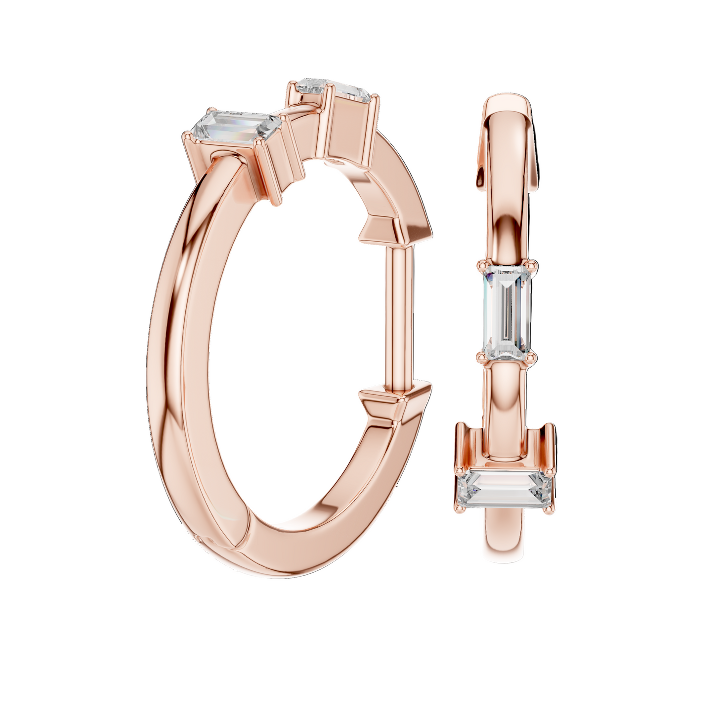 0.05 CT VVS-VS-EF CVD Diamond Hoop Earrings for Women | 18KT, 14KT, 10KT Gold & 925 Silver | Moissanite, Rose, Yellow, White Gold Options