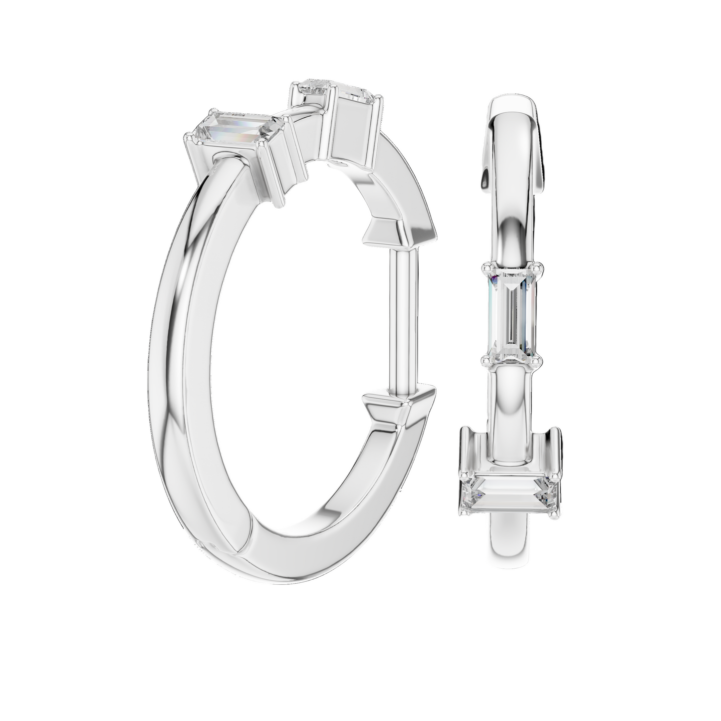 0.05 CT VVS-VS-EF CVD Diamond Hoop Earrings for Women | 18KT, 14KT, 10KT Gold & 925 Silver | Moissanite, Rose, Yellow, White Gold Options