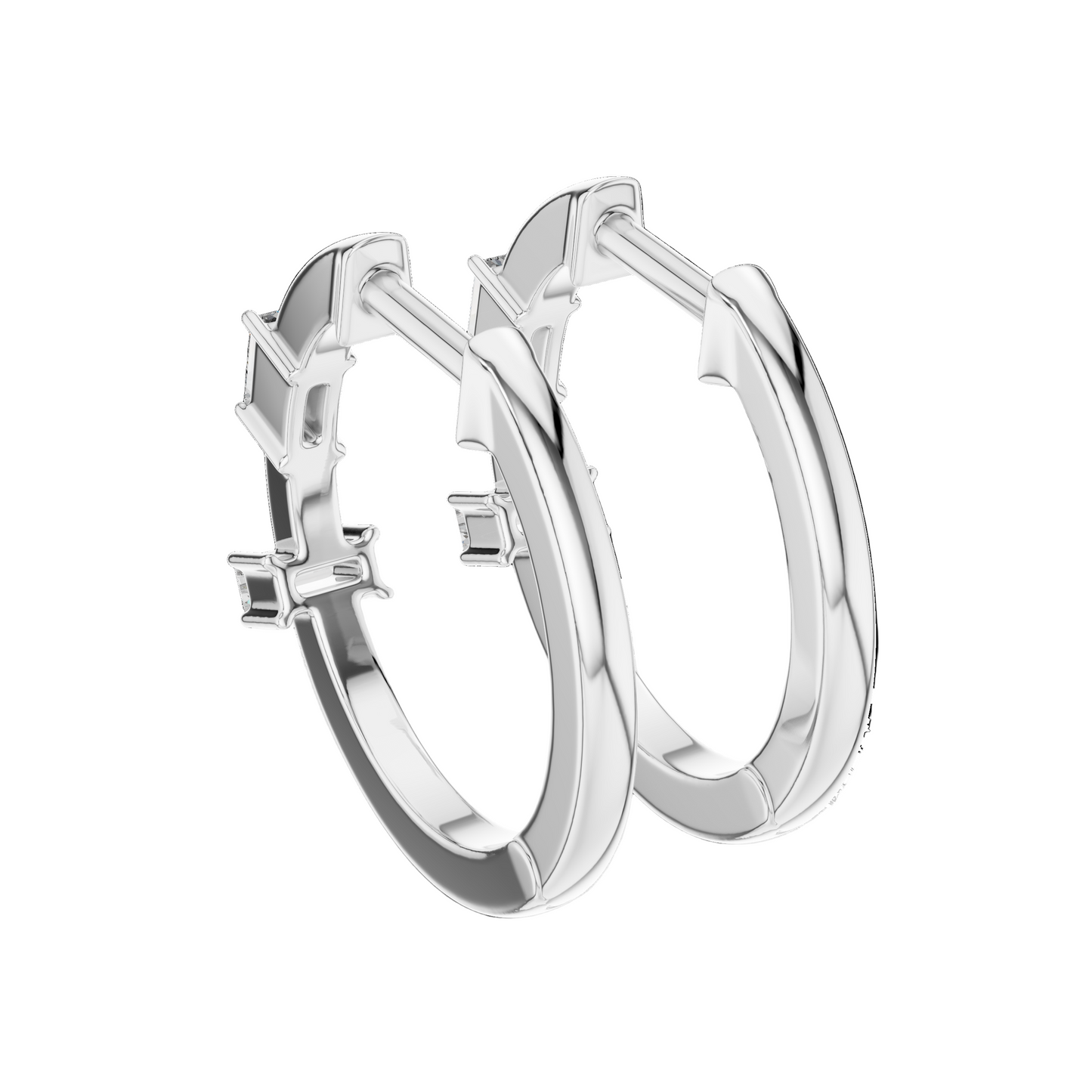 0.05 CT VVS-VS-EF CVD Diamond Hoop Earrings for Women | 18KT, 14KT, 10KT Gold & 925 Silver | Moissanite, Rose, Yellow, White Gold Options