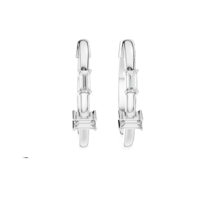 0.05 CT VVS-VS-EF CVD Diamond Hoop Earrings for Women | 18KT, 14KT, 10KT Gold & 925 Silver | Moissanite, Rose, Yellow, White Gold Options