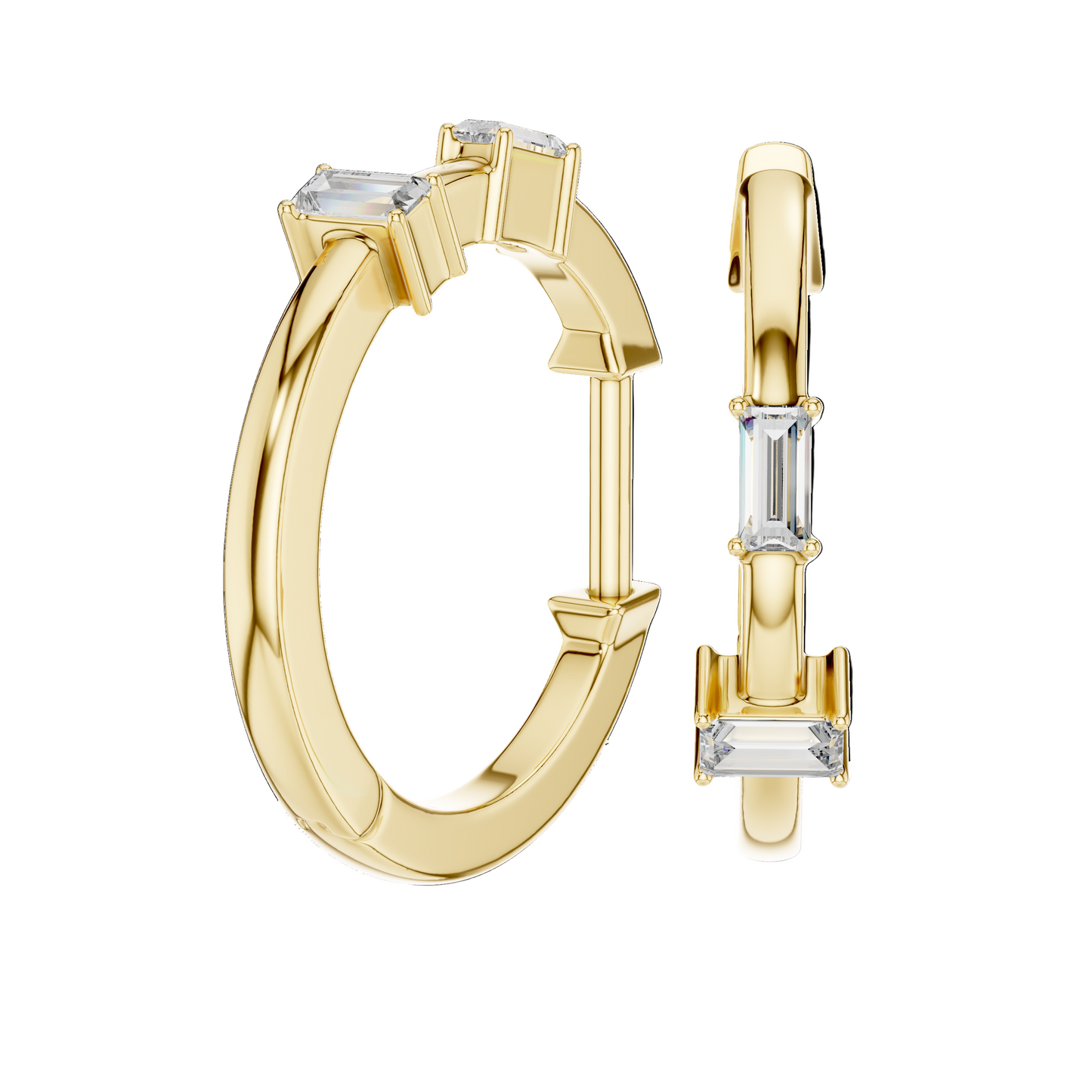 0.05 CT VVS-VS-EF CVD Diamond Hoop Earrings for Women | 18KT, 14KT, 10KT Gold & 925 Silver | Moissanite, Rose, Yellow, White Gold Options