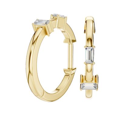 0.05 CT VVS-VS-EF CVD Diamond Hoop Earrings for Women | 18KT, 14KT, 10KT Gold & 925 Silver | Moissanite, Rose, Yellow, White Gold Options