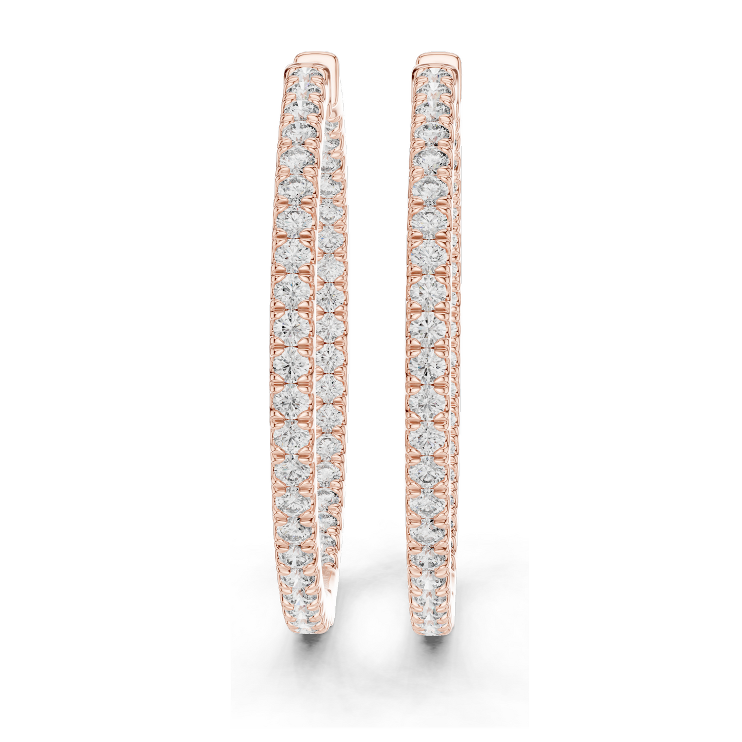 0.99 CT Lab-Grown Diamond Hoop Earrings | Round Brilliant Cut | 10KT, 14KT, 18KT Gold & 925 Silver | Rose, Yellow, White Gold | Luxury Fine Jewelry
