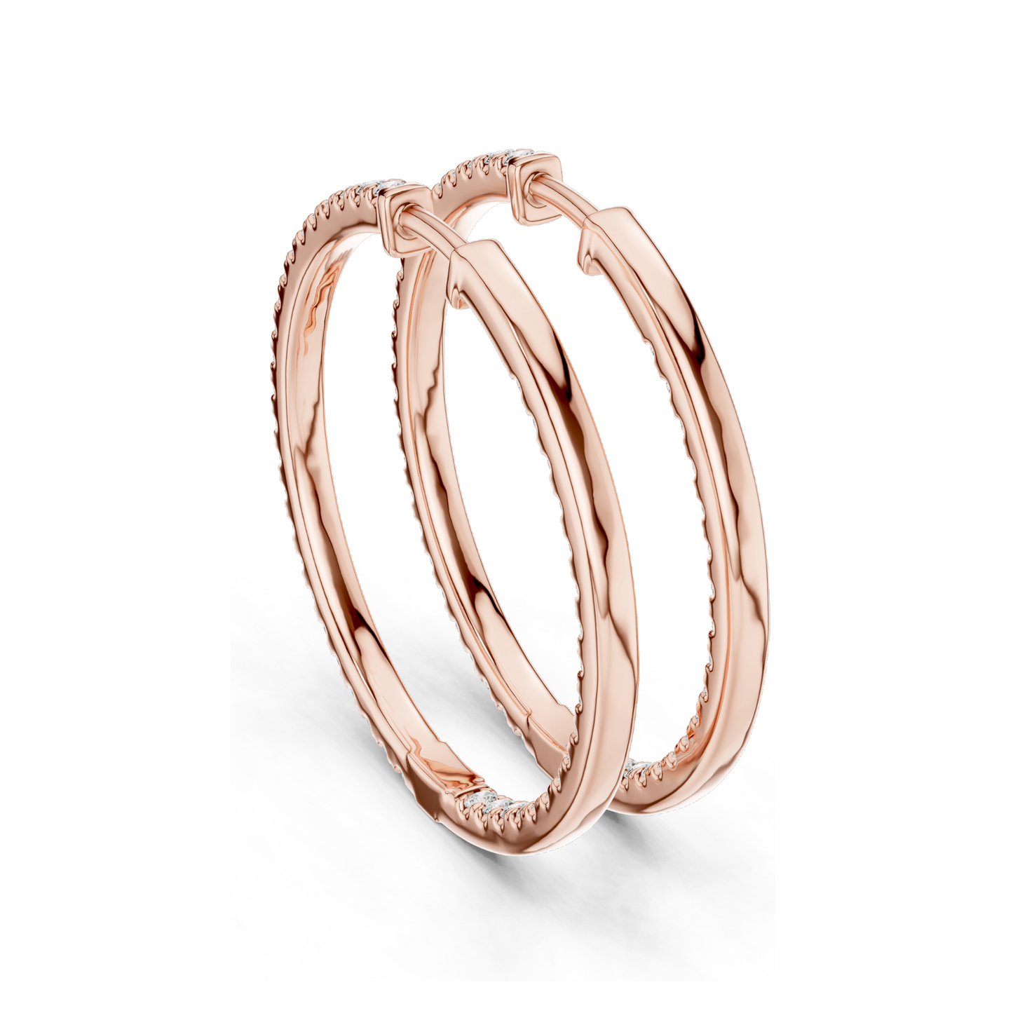 0.99 CT Lab-Grown Diamond Hoop Earrings | Round Brilliant Cut | 10KT, 14KT, 18KT Gold & 925 Silver | Rose, Yellow, White Gold | Luxury Fine Jewelry