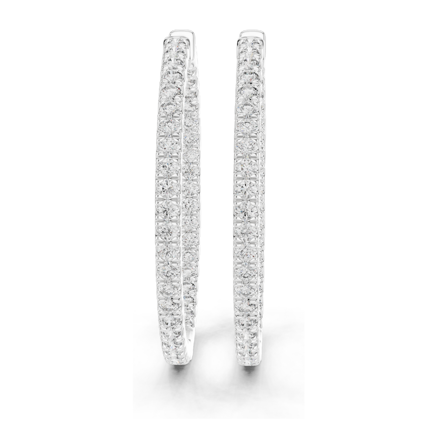 0.99 CT Lab-Grown Diamond Hoop Earrings | Round Brilliant Cut | 10KT, 14KT, 18KT Gold & 925 Silver | Rose, Yellow, White Gold | Luxury Fine Jewelry
