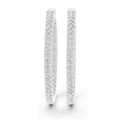 0.99 CT Lab-Grown Diamond Hoop Earrings | Round Brilliant Cut | 10KT, 14KT, 18KT Gold & 925 Silver | Rose, Yellow, White Gold | Luxury Fine Jewelry