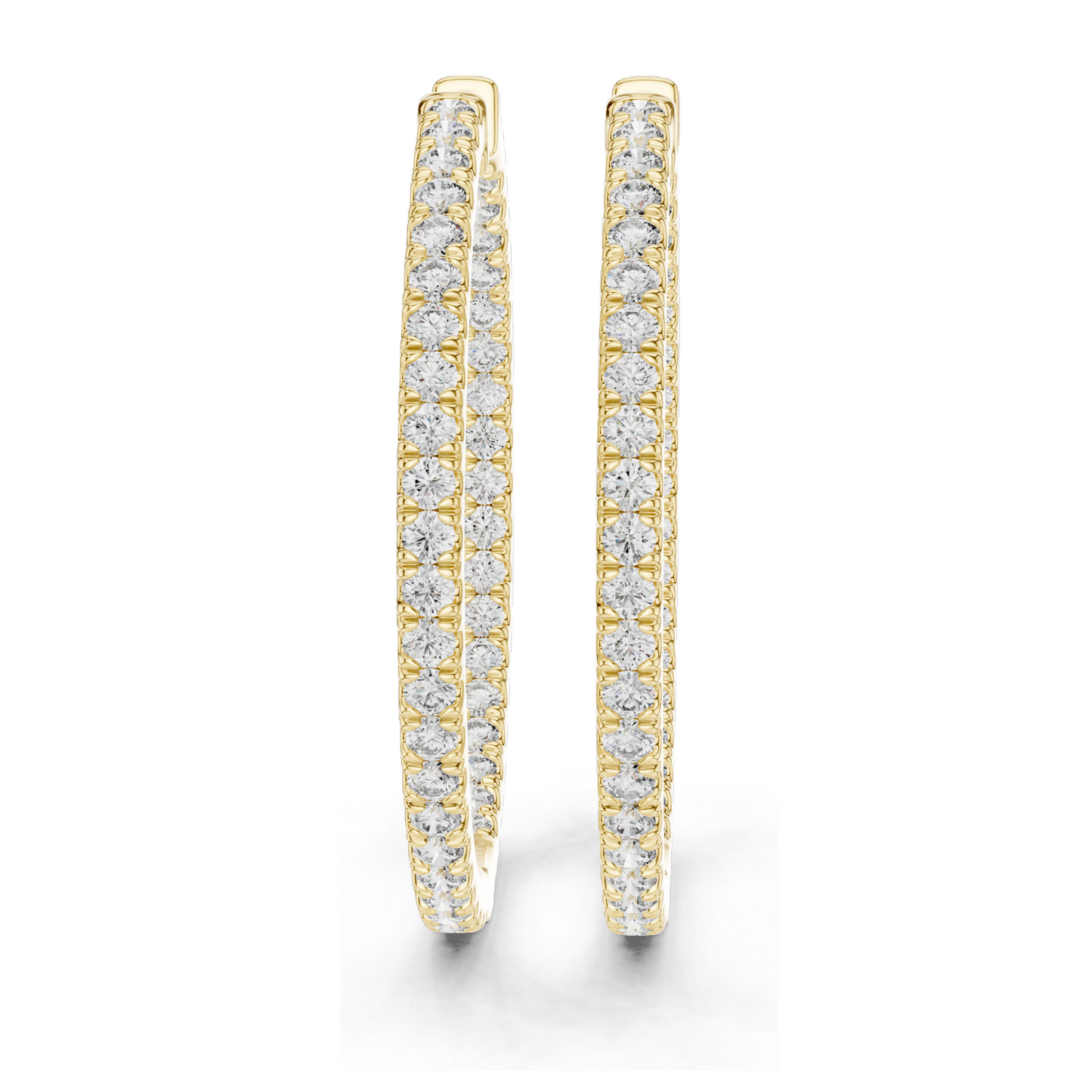 0.99 CT Lab-Grown Diamond Hoop Earrings | Round Brilliant Cut | 10KT, 14KT, 18KT Gold & 925 Silver | Rose, Yellow, White Gold | Luxury Fine Jewelry