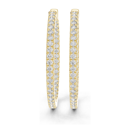 0.99 CT Lab-Grown Diamond Hoop Earrings | Round Brilliant Cut | 10KT, 14KT, 18KT Gold & 925 Silver | Rose, Yellow, White Gold | Luxury Fine Jewelry