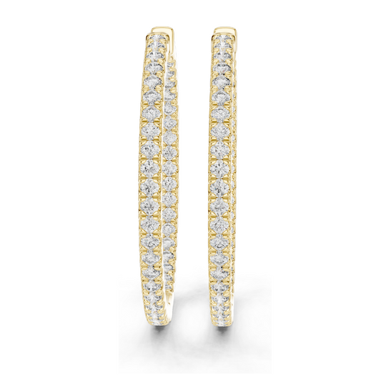 0.99 CT Lab-Grown Diamond Hoop Earrings | Round Brilliant Cut | 10KT, 14KT, 18KT Gold & 925 Silver | Rose, Yellow, White Gold | Luxury Fine Jewelry