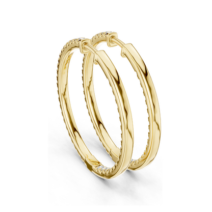 0.99 CT Lab-Grown Diamond Hoop Earrings | Round Brilliant Cut | 10KT, 14KT, 18KT Gold & 925 Silver | Rose, Yellow, White Gold | Luxury Fine Jewelry