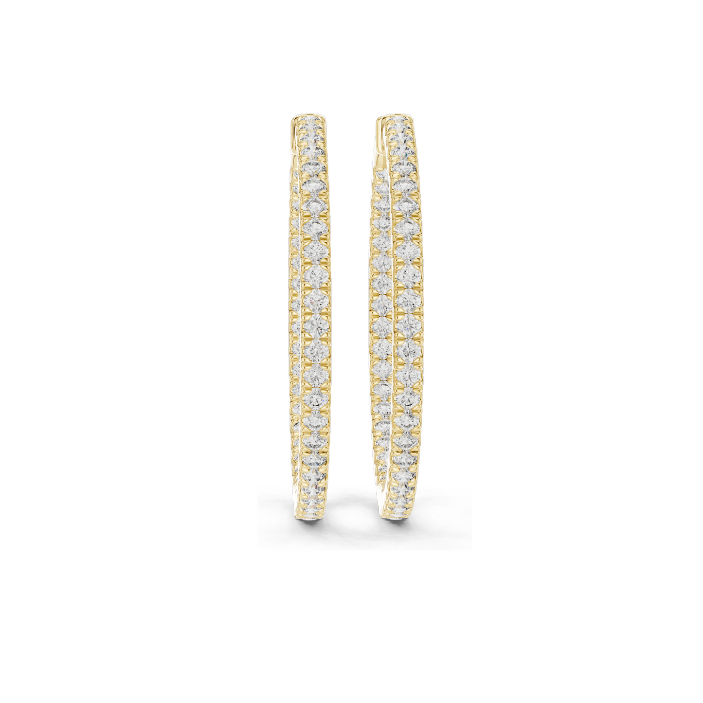 0.99 CT Lab-Grown Diamond Hoop Earrings | Round Brilliant Cut | 10KT, 14KT, 18KT Gold & 925 Silver | Rose, Yellow, White Gold | Luxury Fine Jewelry