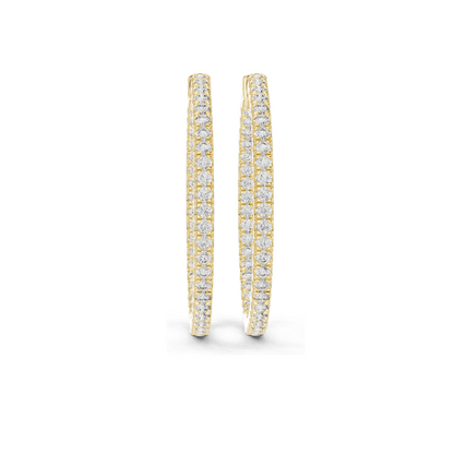 0.99 CT Lab-Grown Diamond Hoop Earrings | Round Brilliant Cut | 10KT, 14KT, 18KT Gold & 925 Silver | Rose, Yellow, White Gold | Luxury Fine Jewelry