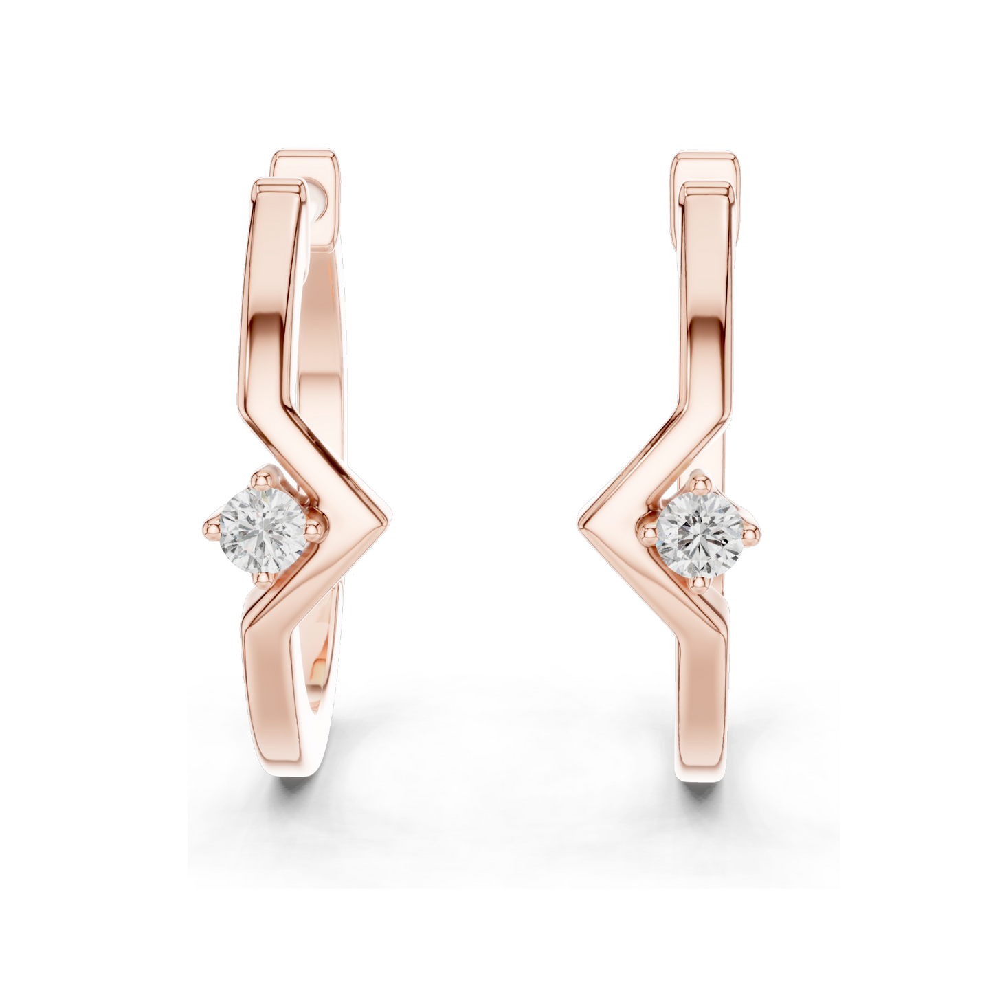0.04 CT Lab Diamond Hoop Earrings | VVS-VS-EF Moissanite | 18KT, 14KT, 10KT Gold & 925 Silver | Rose, Yellow, White Gold | Luxury Fine Jewelry
