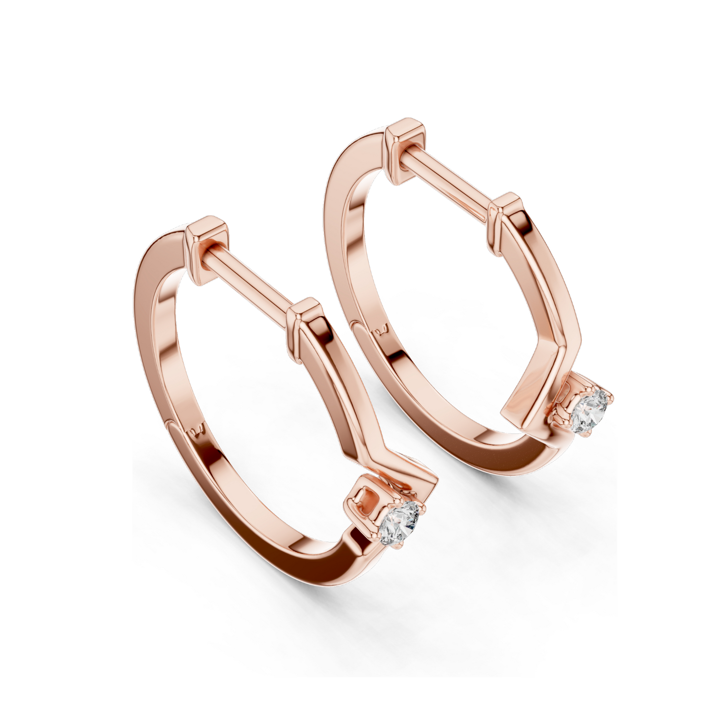 0.04 CT Lab Diamond Hoop Earrings | VVS-VS-EF Moissanite | 18KT, 14KT, 10KT Gold & 925 Silver | Rose, Yellow, White Gold | Luxury Fine Jewelry