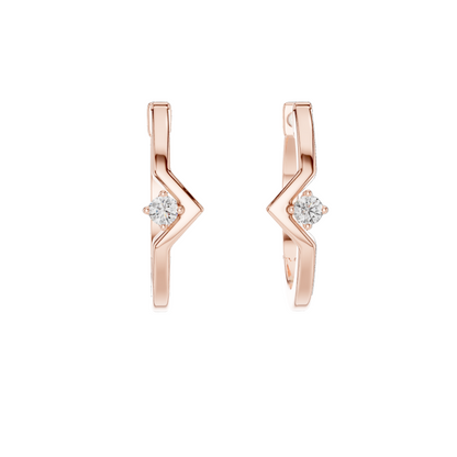 0.02 CT Lab-Grown Diamond Hoop Earrings | VVS-VS EF Clarity | 18KT, 14KT, 10KT Gold & 925 Silver | Rose, Yellow, White Gold & Moissanite Options