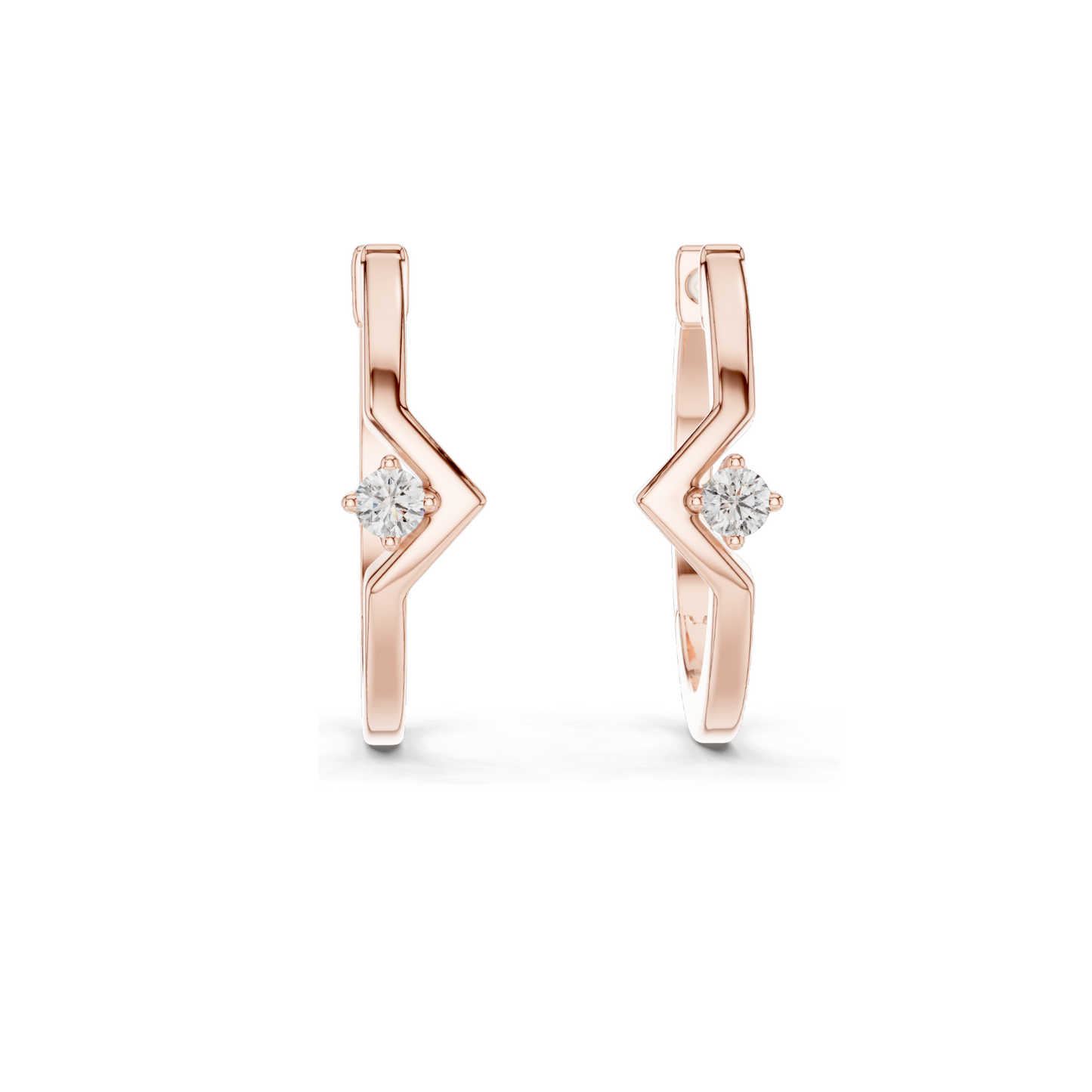 0.04 CT Lab Diamond Hoop Earrings | VVS-VS-EF Moissanite | 18KT, 14KT, 10KT Gold & 925 Silver | Rose, Yellow, White Gold | Luxury Fine Jewelry
