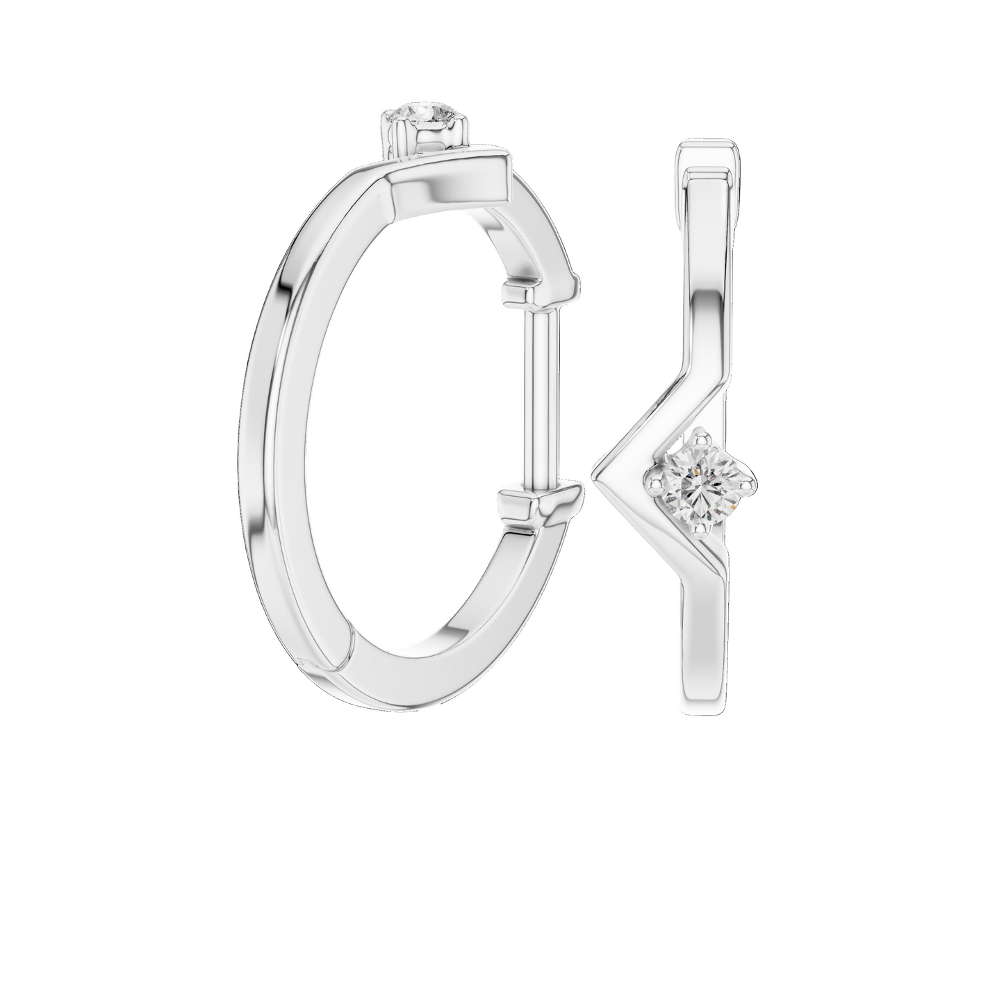 0.02 CT Lab-Grown Diamond Hoop Earrings | VVS-VS EF Clarity | 18KT, 14KT, 10KT Gold & 925 Silver | Rose, Yellow, White Gold & Moissanite Options