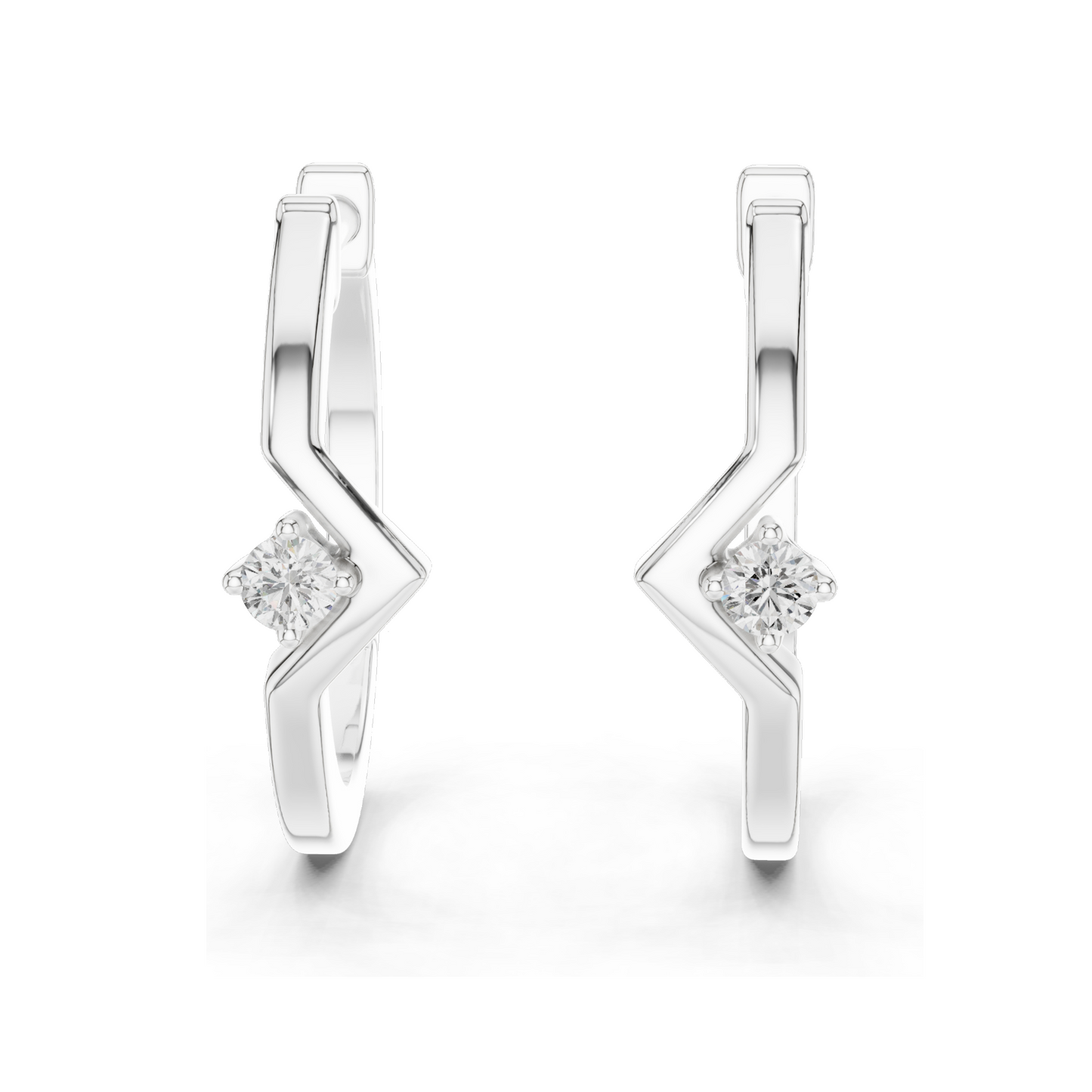 0.04 CT Lab Diamond Hoop Earrings | VVS-VS-EF Moissanite | 18KT, 14KT, 10KT Gold & 925 Silver | Rose, Yellow, White Gold | Luxury Fine Jewelry