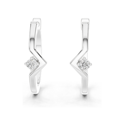 0.04 CT Lab Diamond Hoop Earrings | VVS-VS-EF Moissanite | 18KT, 14KT, 10KT Gold & 925 Silver | Rose, Yellow, White Gold | Luxury Fine Jewelry