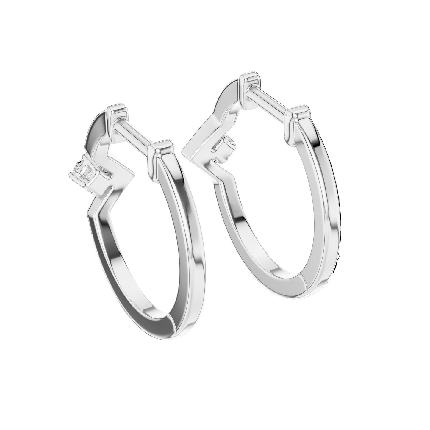 0.02 CT Lab-Grown Diamond Hoop Earrings | VVS-VS EF Clarity | 18KT, 14KT, 10KT Gold & 925 Silver | Rose, Yellow, White Gold & Moissanite Options