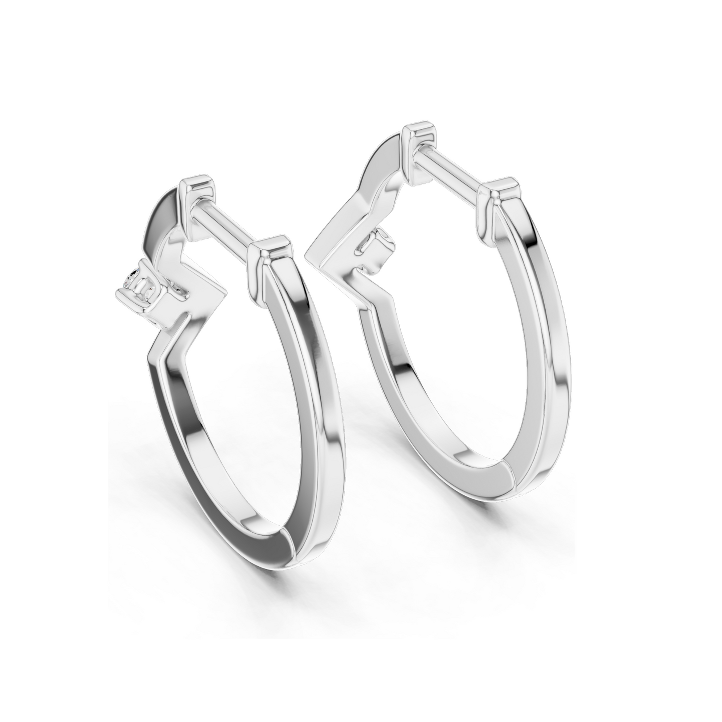 0.04 CT Lab Diamond Hoop Earrings | VVS-VS-EF Moissanite | 18KT, 14KT, 10KT Gold & 925 Silver | Rose, Yellow, White Gold | Luxury Fine Jewelry