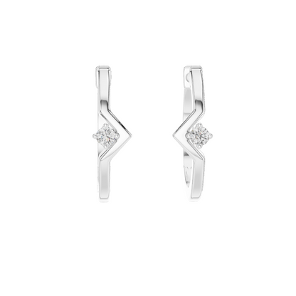 0.02 CT Lab-Grown Diamond Hoop Earrings | VVS-VS EF Clarity | 18KT, 14KT, 10KT Gold & 925 Silver | Rose, Yellow, White Gold & Moissanite Options