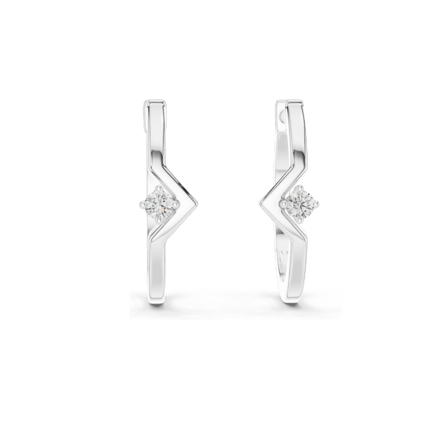 0.04 CT Lab Diamond Hoop Earrings | VVS-VS-EF Moissanite | 18KT, 14KT, 10KT Gold & 925 Silver | Rose, Yellow, White Gold | Luxury Fine Jewelry
