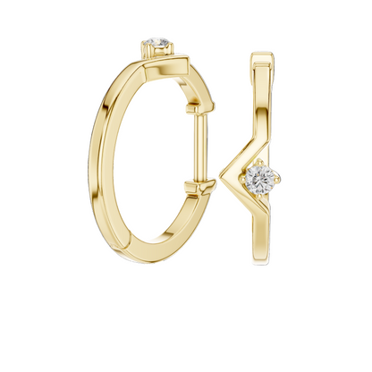 0.02 CT Lab-Grown Diamond Hoop Earrings | VVS-VS EF Clarity | 18KT, 14KT, 10KT Gold & 925 Silver | Rose, Yellow, White Gold & Moissanite Options