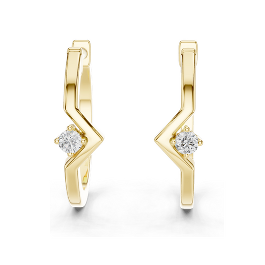 0.04 CT Lab Diamond Hoop Earrings | VVS-VS-EF Moissanite | 18KT, 14KT, 10KT Gold & 925 Silver | Rose, Yellow, White Gold | Luxury Fine Jewelry