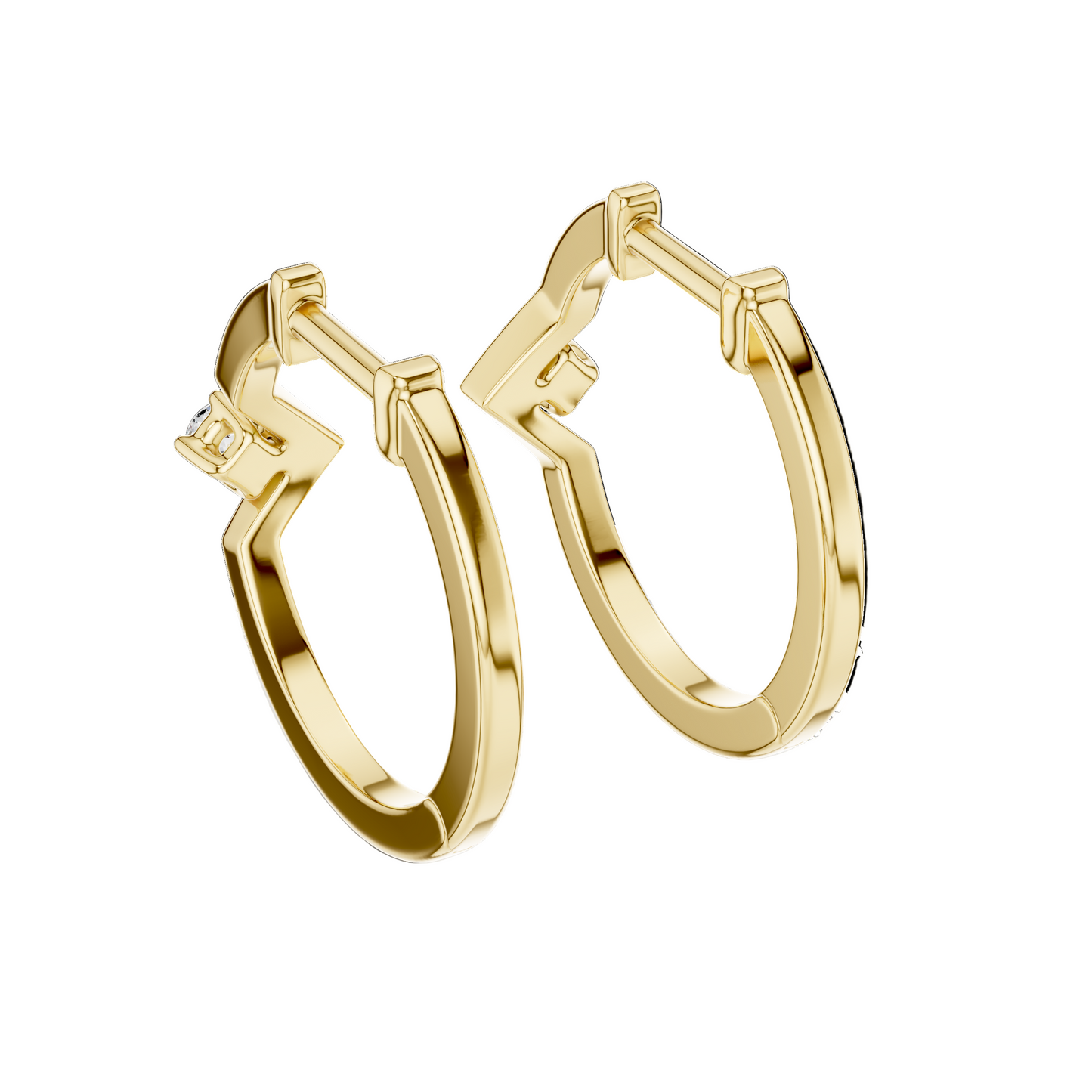 0.02 CT Lab-Grown Diamond Hoop Earrings | VVS-VS EF Clarity | 18KT, 14KT, 10KT Gold & 925 Silver | Rose, Yellow, White Gold & Moissanite Options