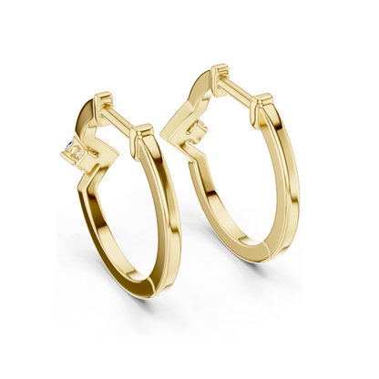0.04 CT Lab Diamond Hoop Earrings | VVS-VS-EF Moissanite | 18KT, 14KT, 10KT Gold & 925 Silver | Rose, Yellow, White Gold | Luxury Fine Jewelry