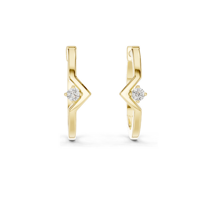 0.04 CT Lab Diamond Hoop Earrings | VVS-VS-EF Moissanite | 18KT, 14KT, 10KT Gold & 925 Silver | Rose, Yellow, White Gold | Luxury Fine Jewelry