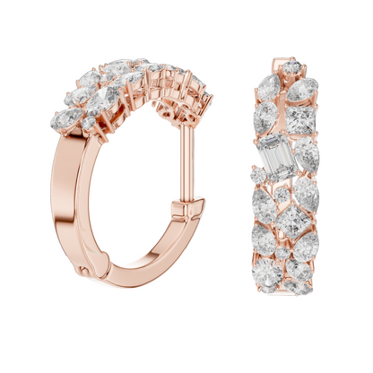 0.403 ct Diamond Hoop Earrings in 18kt, 14kt, 10kt Gold & 925 Silver | Moissanite & Lab-Created Diamonds | VVS-VS Clarity, EF Color | Rose, Yellow, White Gold
