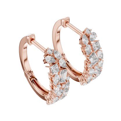0.403 ct Diamond Hoop Earrings in 18kt, 14kt, 10kt Gold & 925 Silver | Moissanite & Lab-Created Diamonds | VVS-VS Clarity, EF Color | Rose, Yellow, White Gold