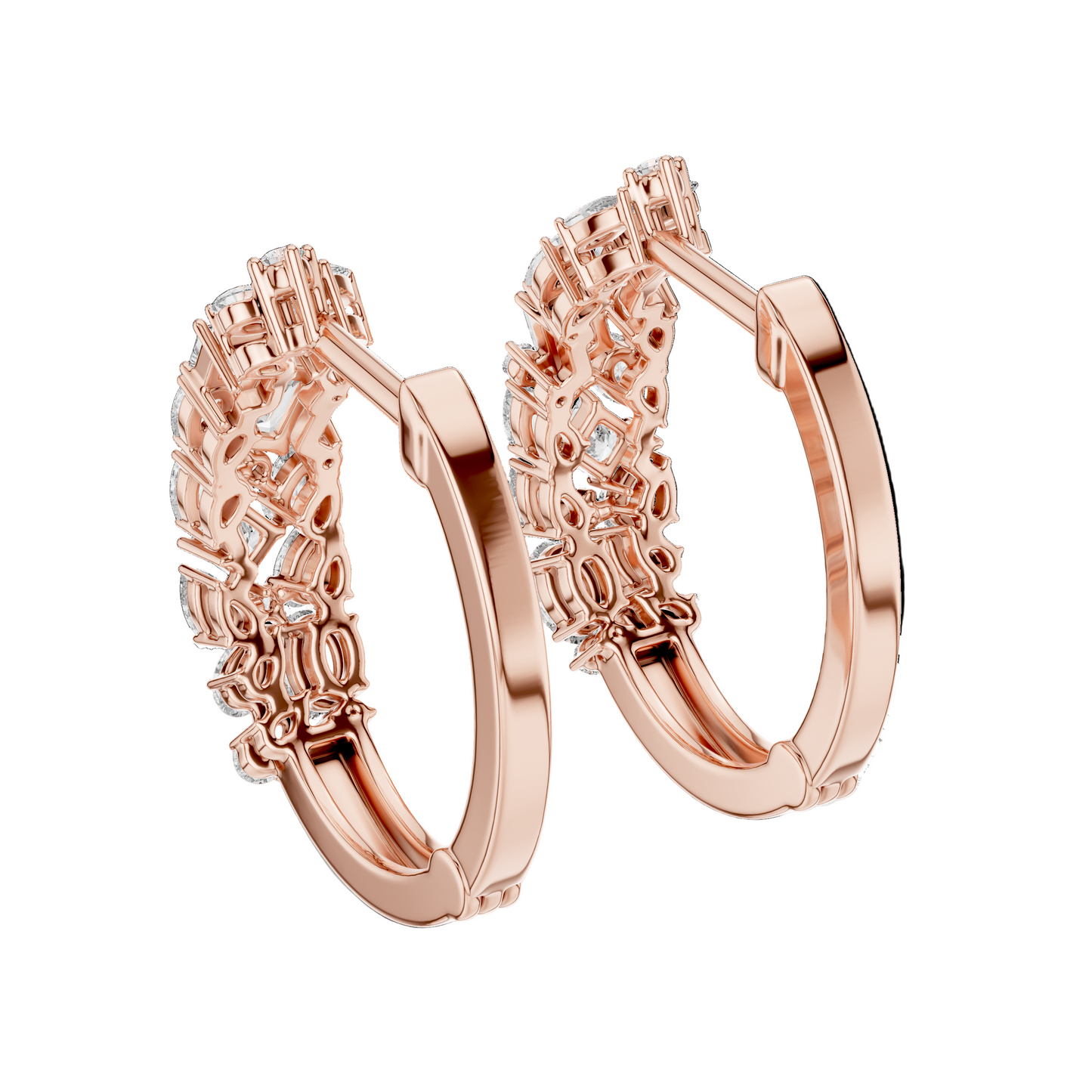 0.403 ct Diamond Hoop Earrings in 18kt, 14kt, 10kt Gold & 925 Silver | Moissanite & Lab-Created Diamonds | VVS-VS Clarity, EF Color | Rose, Yellow, White Gold