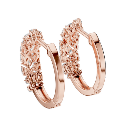 0.403 ct Diamond Hoop Earrings in 18kt, 14kt, 10kt Gold & 925 Silver | Moissanite & Lab-Created Diamonds | VVS-VS Clarity, EF Color | Rose, Yellow, White Gold