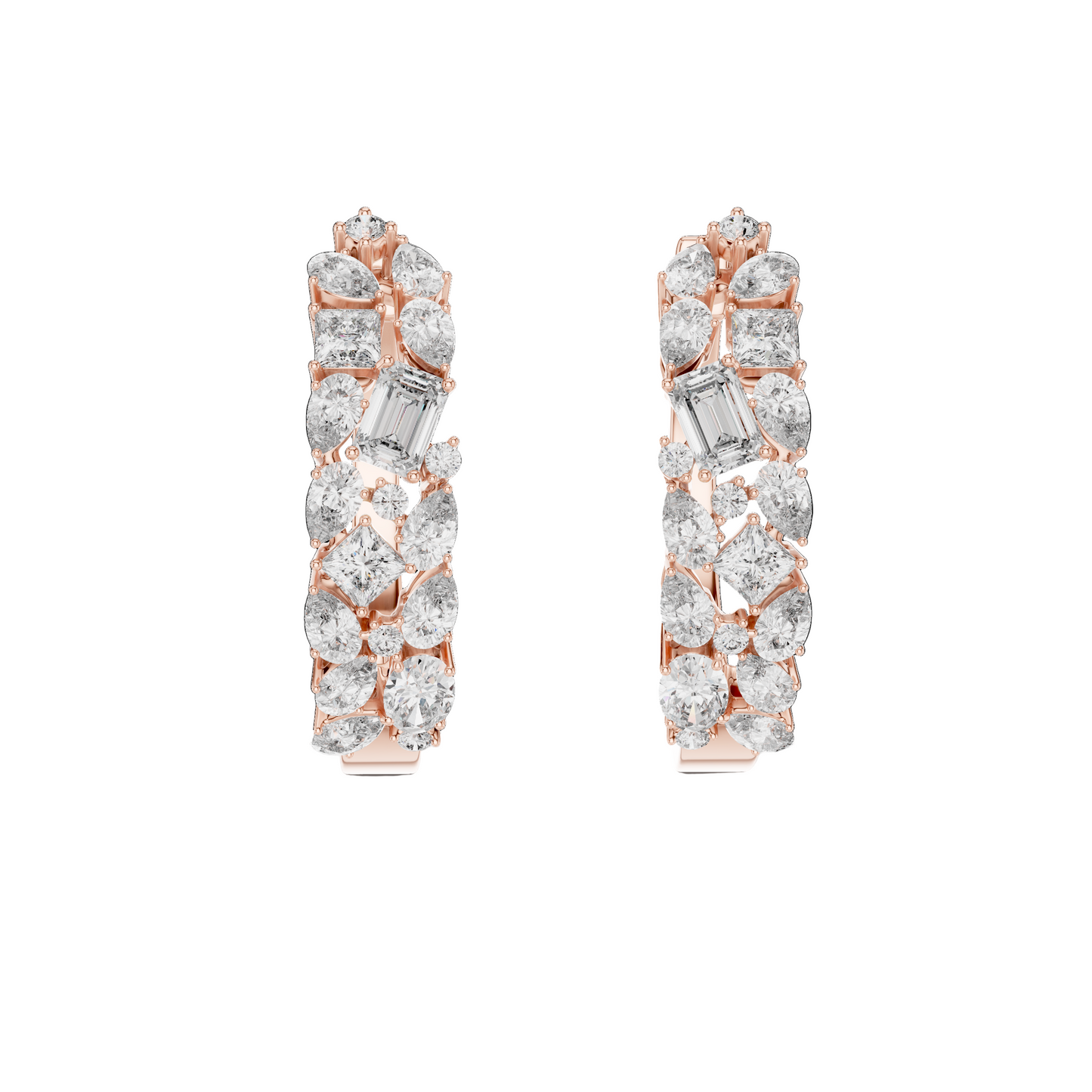 0.403 ct Diamond Hoop Earrings in 18kt, 14kt, 10kt Gold & 925 Silver | Moissanite & Lab-Created Diamonds | VVS-VS Clarity, EF Color | Rose, Yellow, White Gold