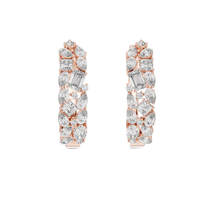 0.403 ct Diamond Hoop Earrings in 18kt, 14kt, 10kt Gold & 925 Silver | Moissanite & Lab-Created Diamonds | VVS-VS Clarity, EF Color | Rose, Yellow, White Gold